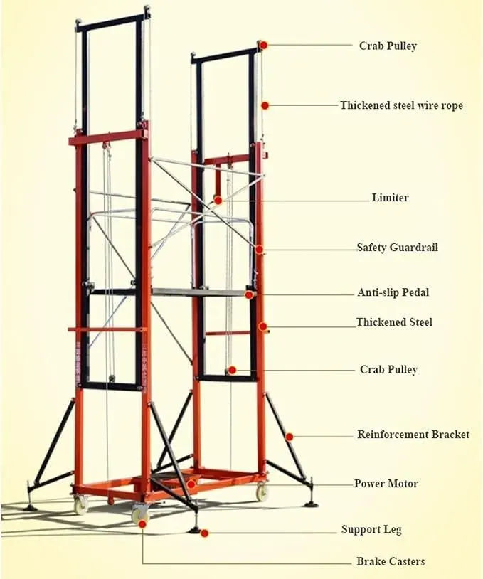 Foldable Electric Lift Scaffolding (Load 1000Kg)