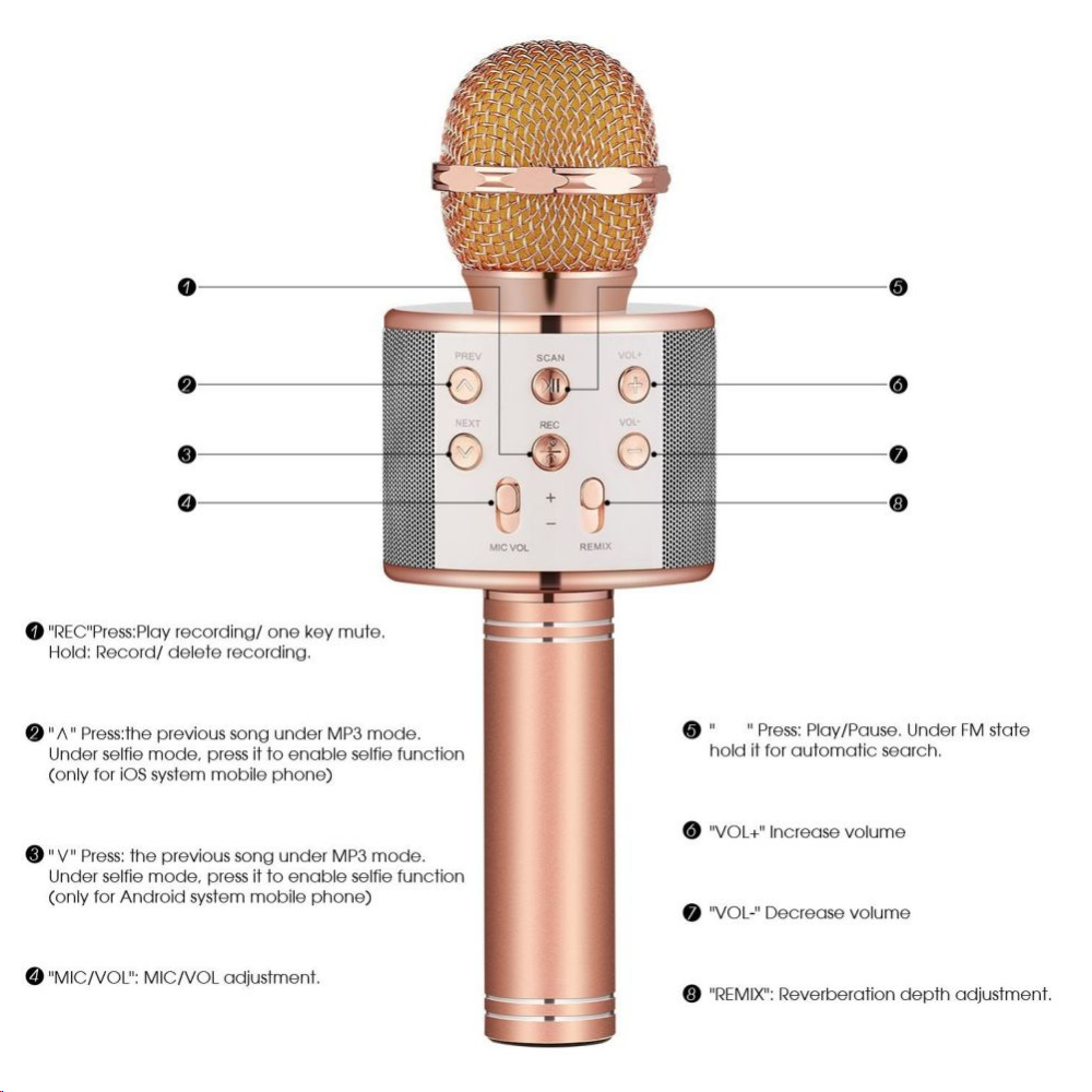 【Half price at the second item】Wireless Bluetooth Karaoke Microphone