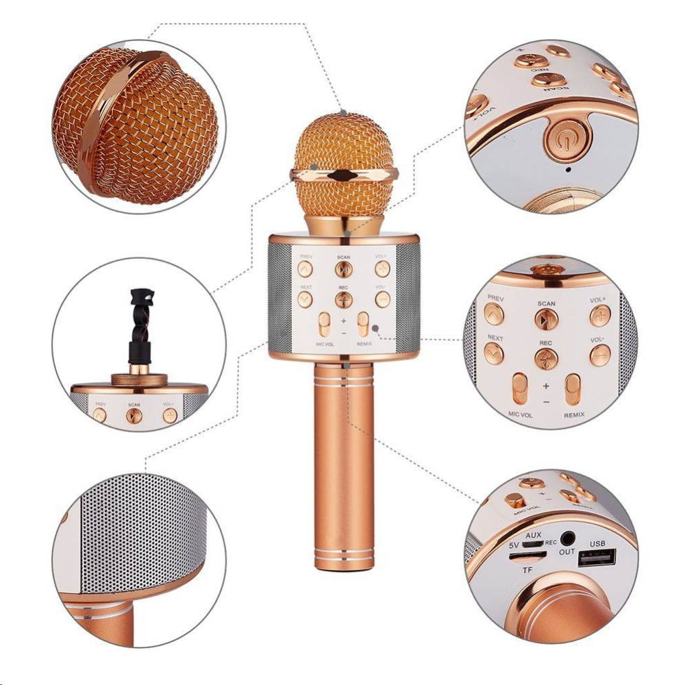 【Half price at the second item】Wireless Bluetooth Karaoke Microphone