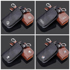 🔥(BUY 1 GET 1 AT 50% OFF)-Car Logo Leather Wood Texture Car Key Case