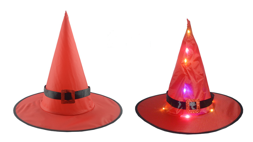 (2Pcs)HALLOWEEN Decorations Glowing Witch Hat Decorations 2 in 1 Hanging/Wearable