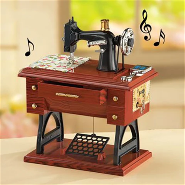 (Last Day Promotion & 50% OFF) Wood Mini Sewing Machine Music Box