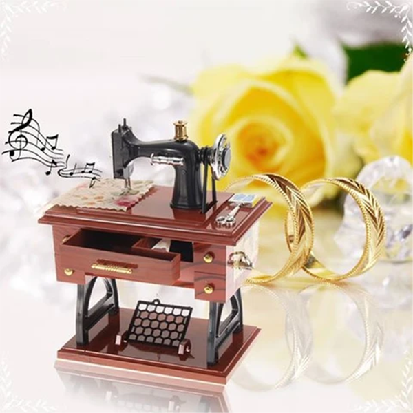 (Last Day Promotion & 50% OFF) Wood Mini Sewing Machine Music Box