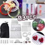 Handmade Crystal Glue Mold Set (83 Pcs)