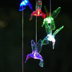 Color-Changing Solar LED Waterproof Hummingbird Wind Chimes!