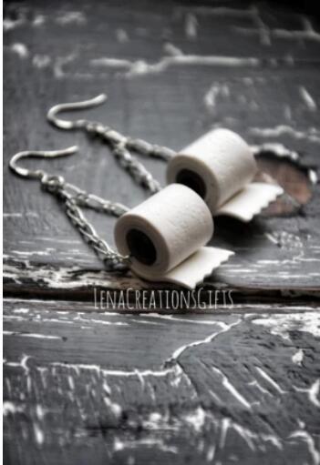 Sterling Silver Toilet Paper Earrings 2020 Best Gift