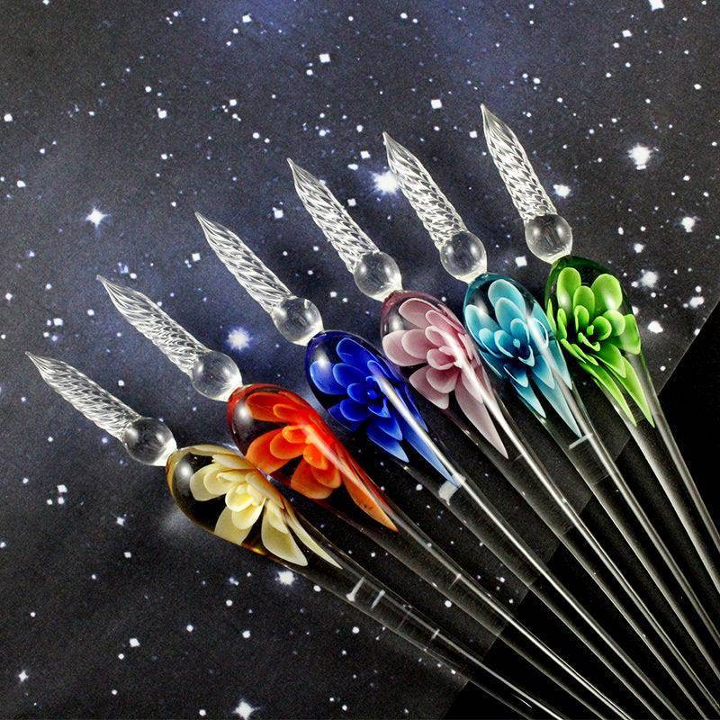 VintageArt™ Glass Calligraphy Pen Set with Ink and Pen Rest